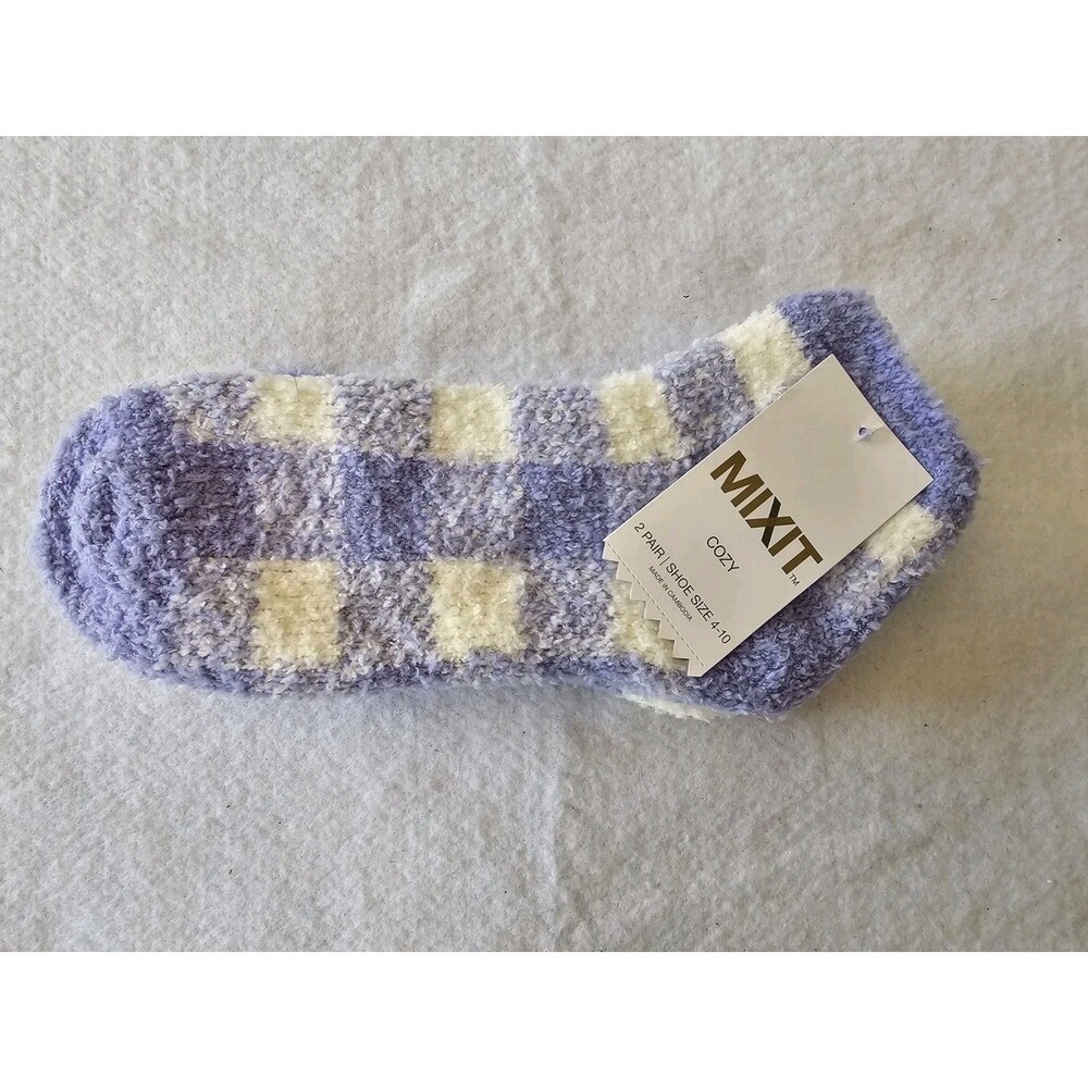 Women’s Mixit 2-pair Purple Soft Socks Size 4-10 NWT